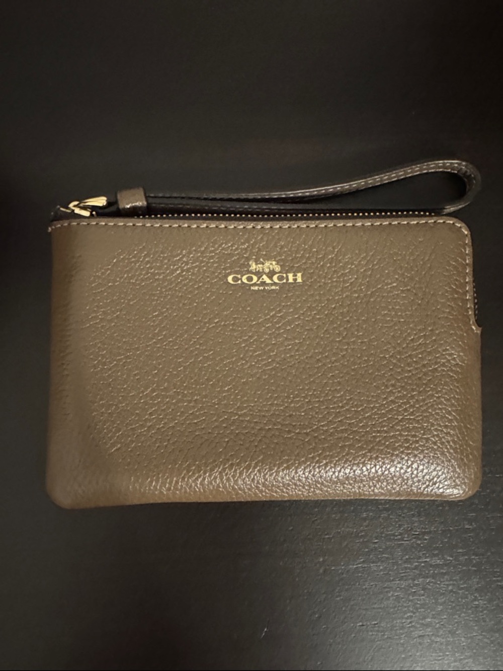 Coach Pebbled Leather Wristlet